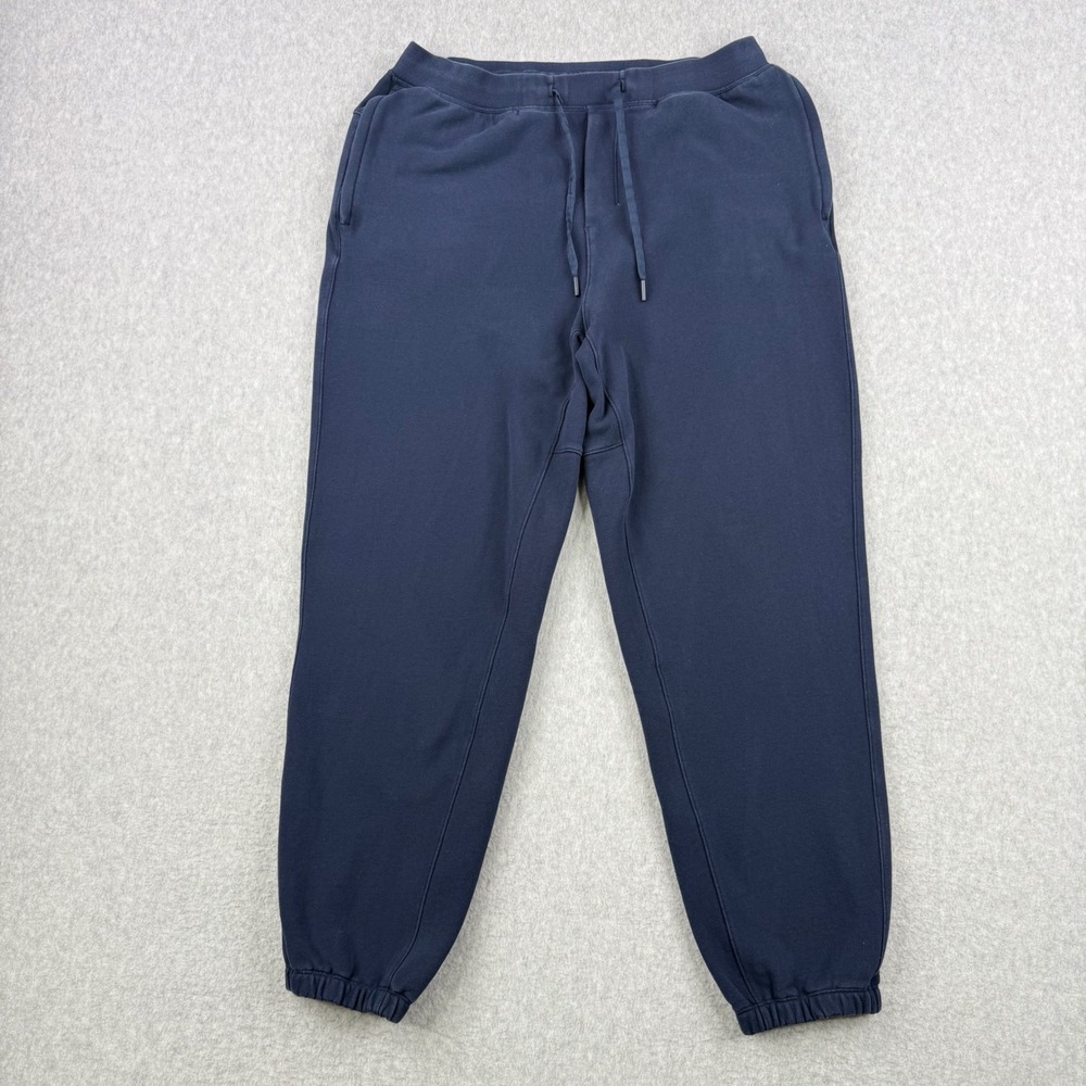Lululemon Joggers Mens XL Navy Blue Steady State Fleece Sweatpants Active Gym